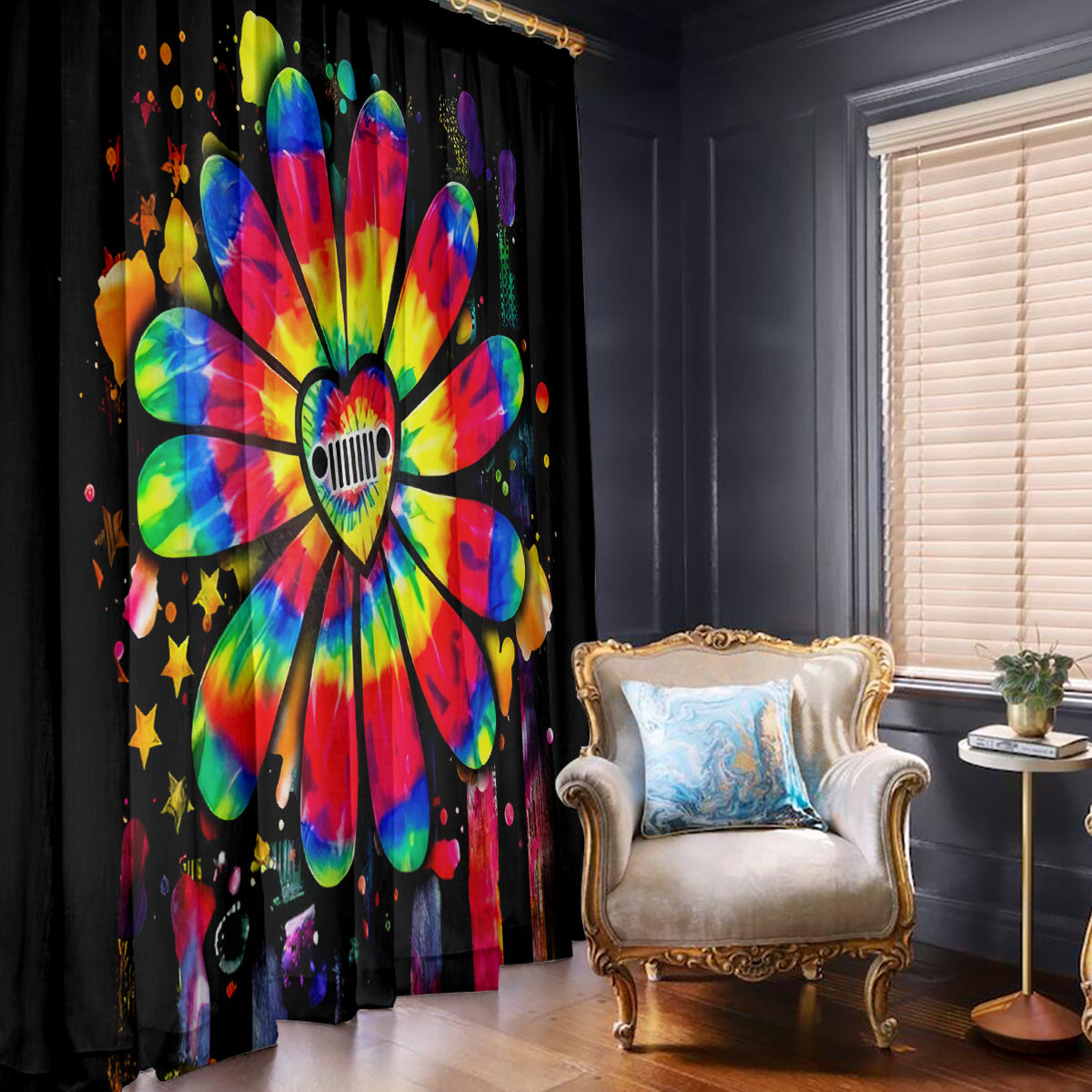 Hippie Jeep Window Curtain Daisy Jeep Girl