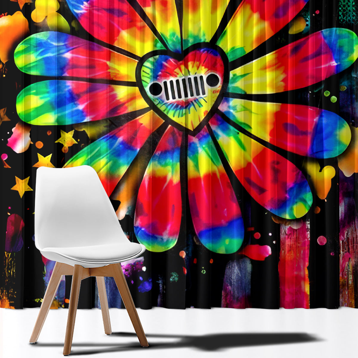 Hippie Jeep Window Curtain Daisy Jeep Girl