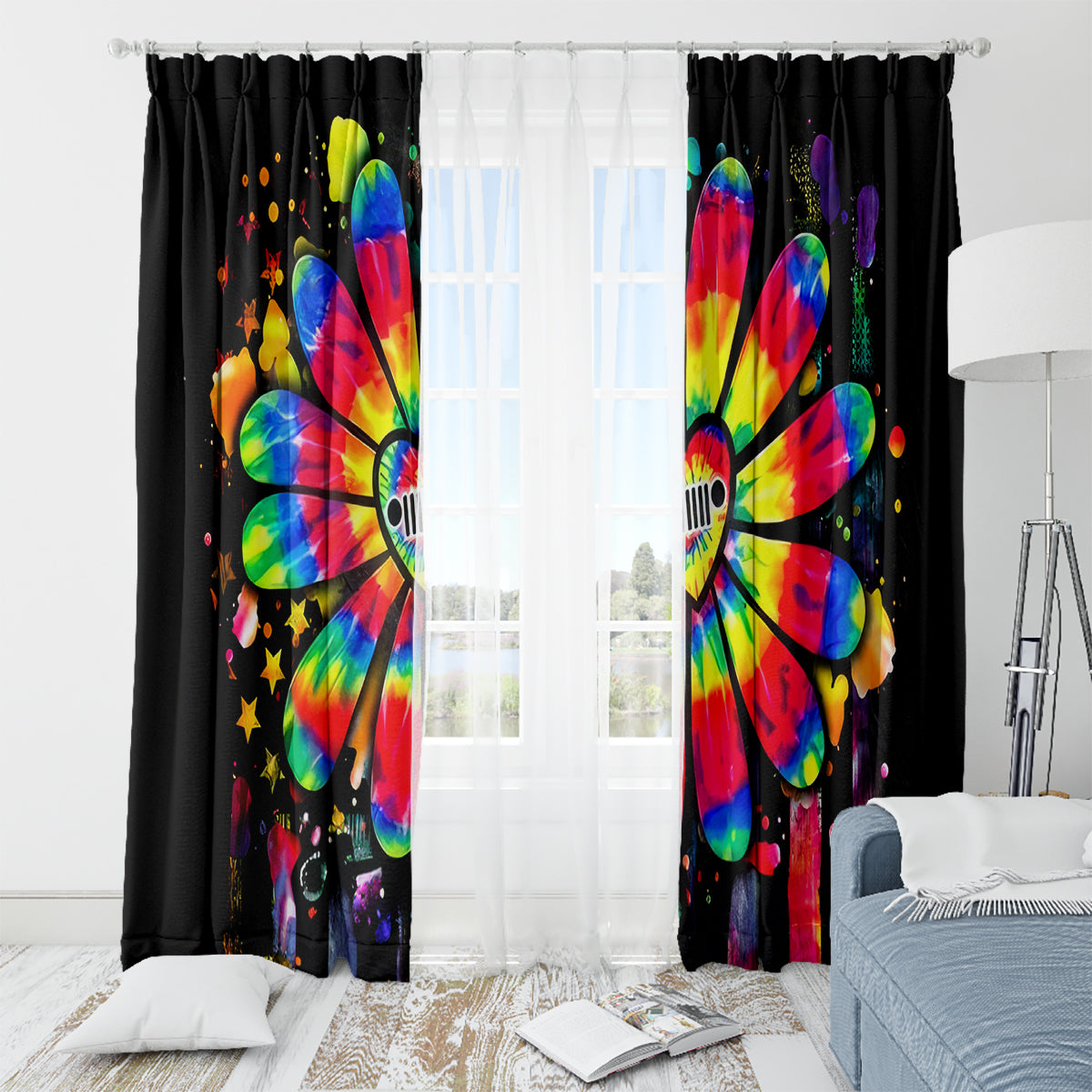 Hippie Jeep Window Curtain Daisy Jeep Girl