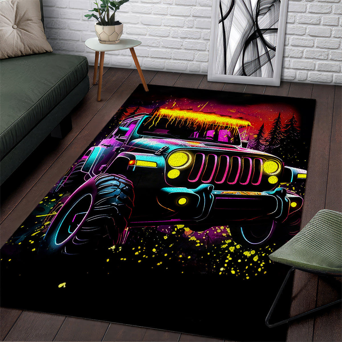 Glowing Jeep Area Rug Jeep Girl Iam Who Iam Your Approval Isn't Needed