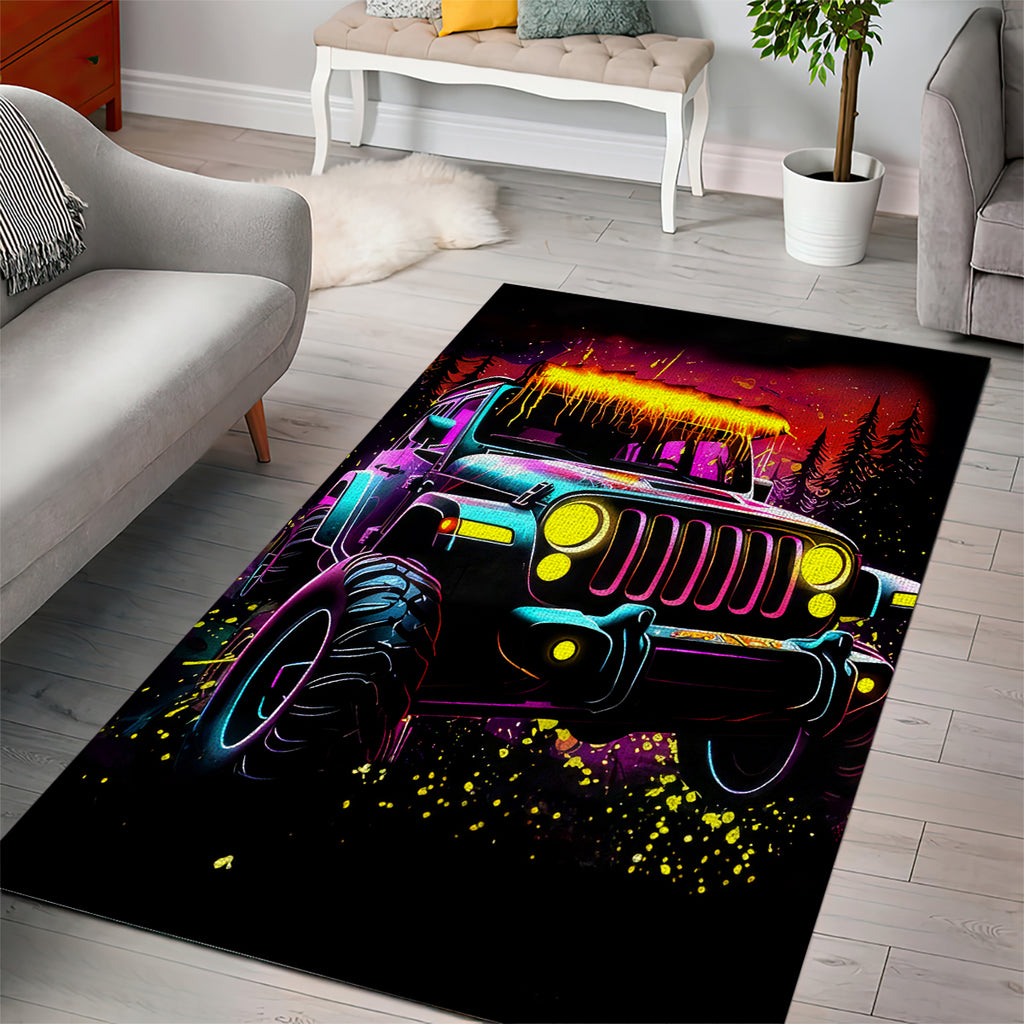 Glowing Jeep Area Rug Jeep Girl Iam Who Iam Your Approval Isn't Needed