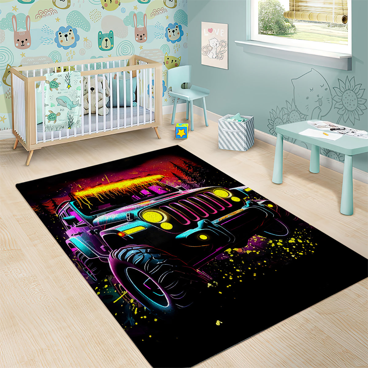 Glowing Jeep Area Rug Jeep Girl Iam Who Iam Your Approval Isn't Needed