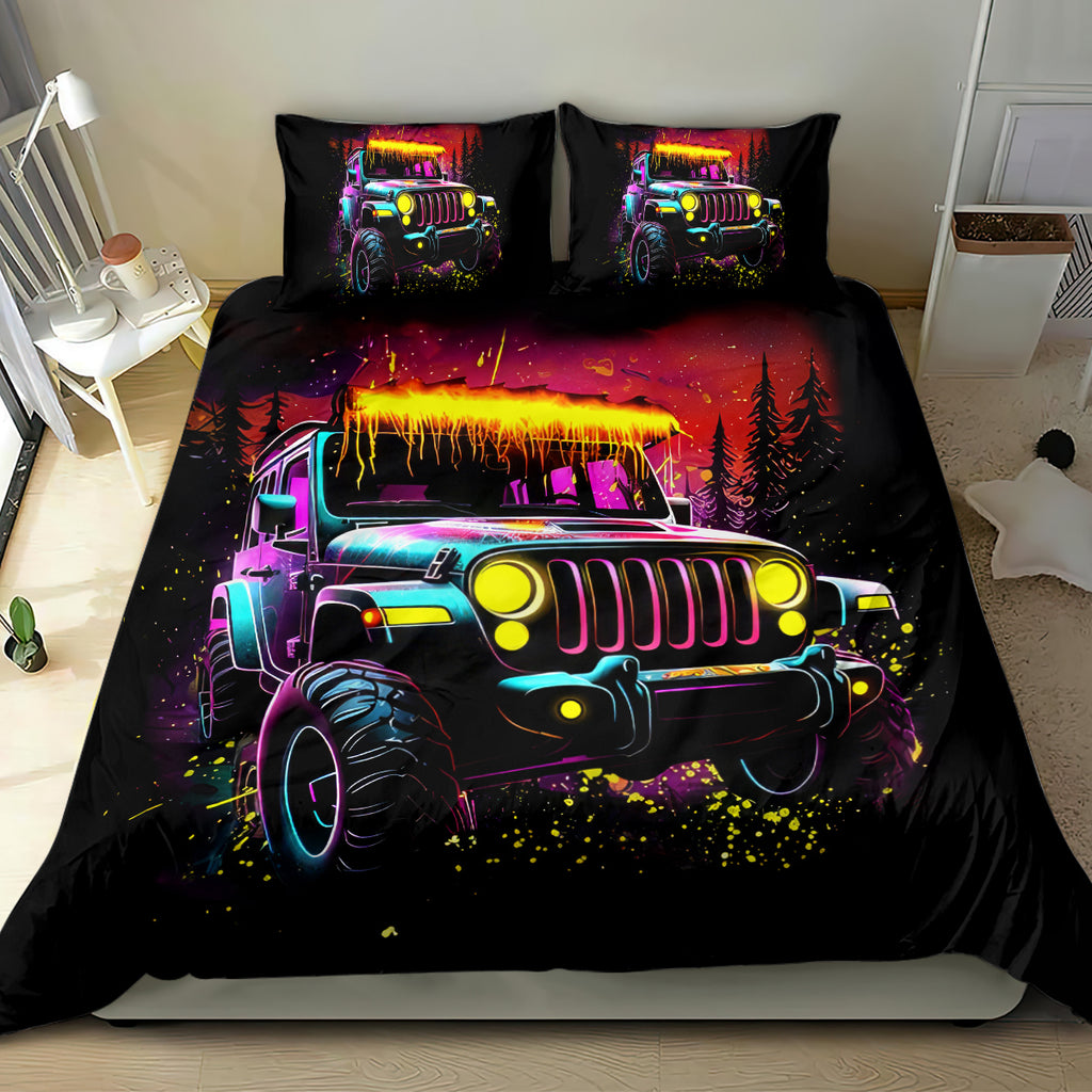 Glowing Jeep Bedding Set Jeep Girl Iam Who Iam Your Approval Isn't Needed