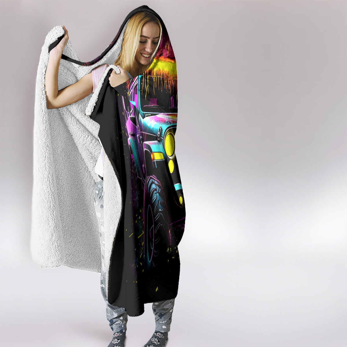 Glowing Jeep Hooded Blanket Jeep Girl Iam Who Iam Your Approval Isn't Needed