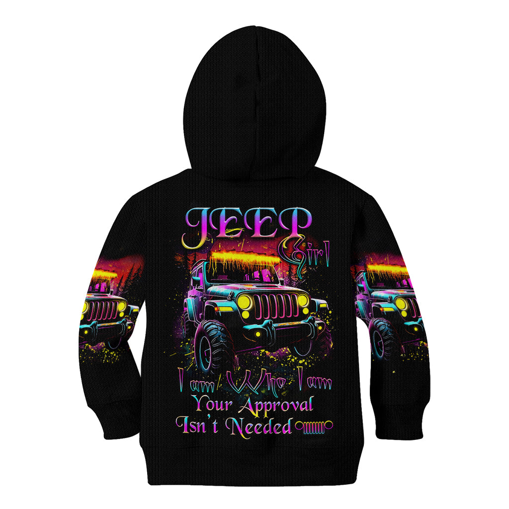 Glowing Jeep Kid Hoodie Jeep Girl Iam Who Iam Your Approval Isn't Needed