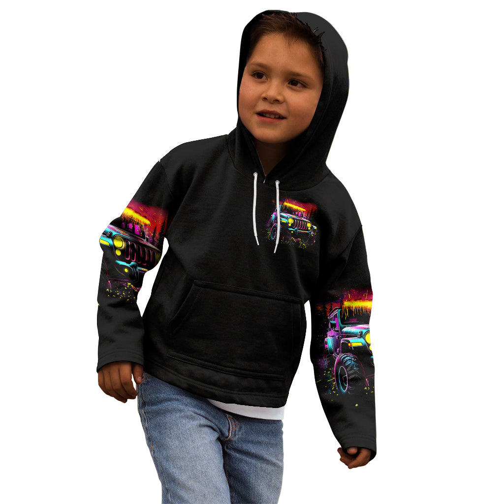 Glowing Jeep Kid Hoodie Jeep Girl Iam Who Iam Your Approval Isn't Needed