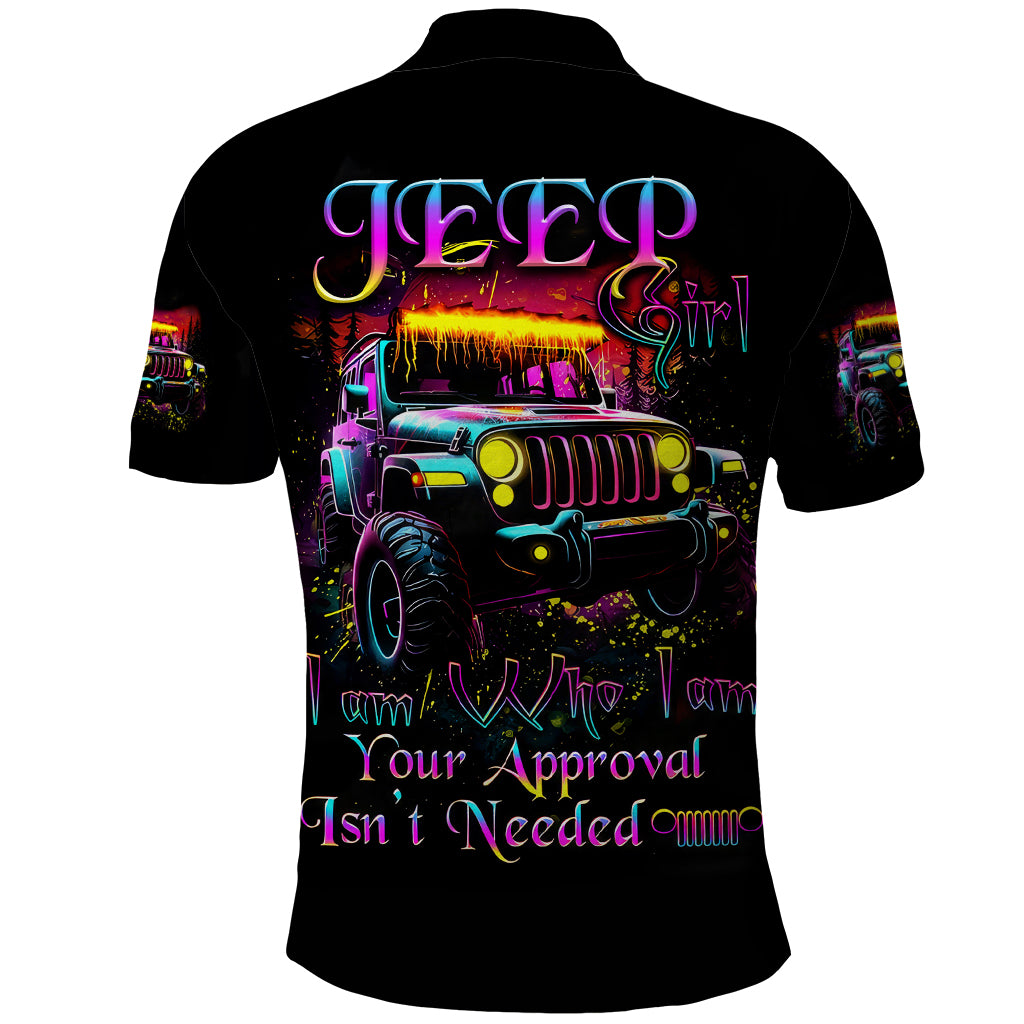Glowing Jeep Polo Shirt Jeep Girl Iam Who Iam Your Approval Isn't Needed