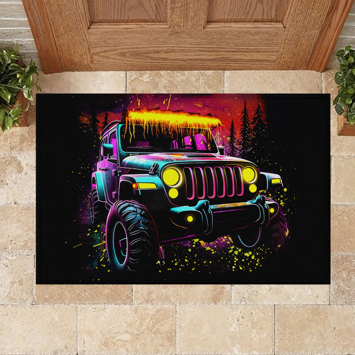 Glowing Jeep Rubber Doormat Jeep Girl Iam Who Iam Your Approval Isn't Needed