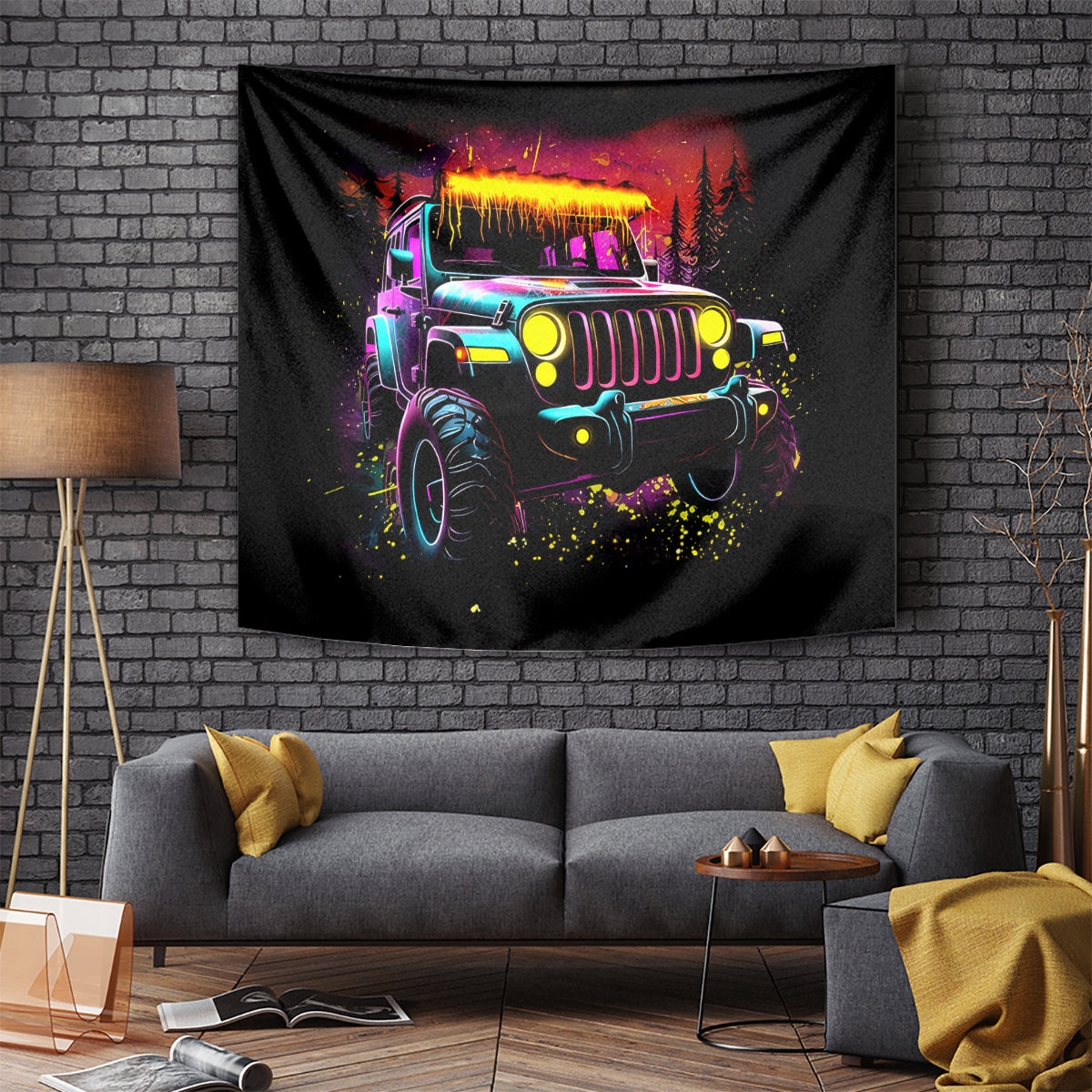 Glowing Jeep Tapestry Jeep Girl Iam Who Iam Your Approval Isn't Needed