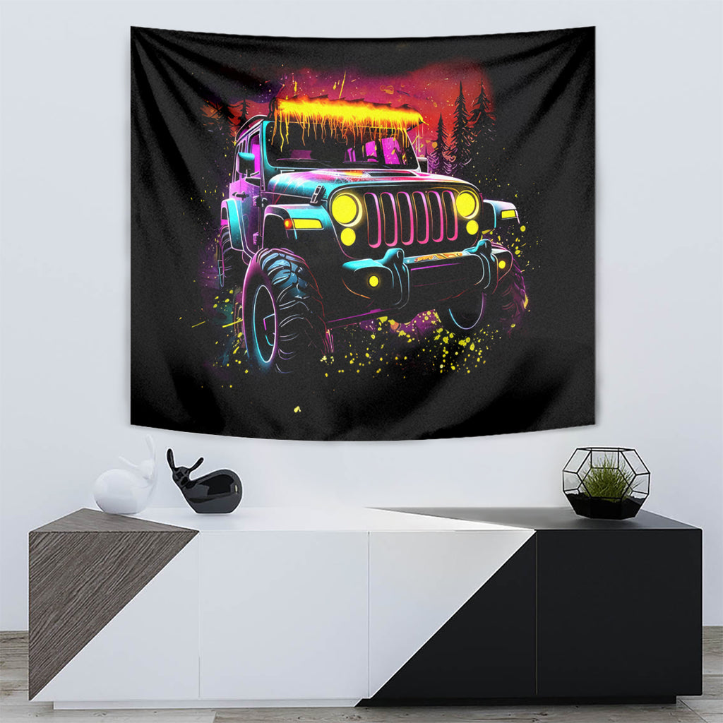 Glowing Jeep Tapestry Jeep Girl Iam Who Iam Your Approval Isn't Needed