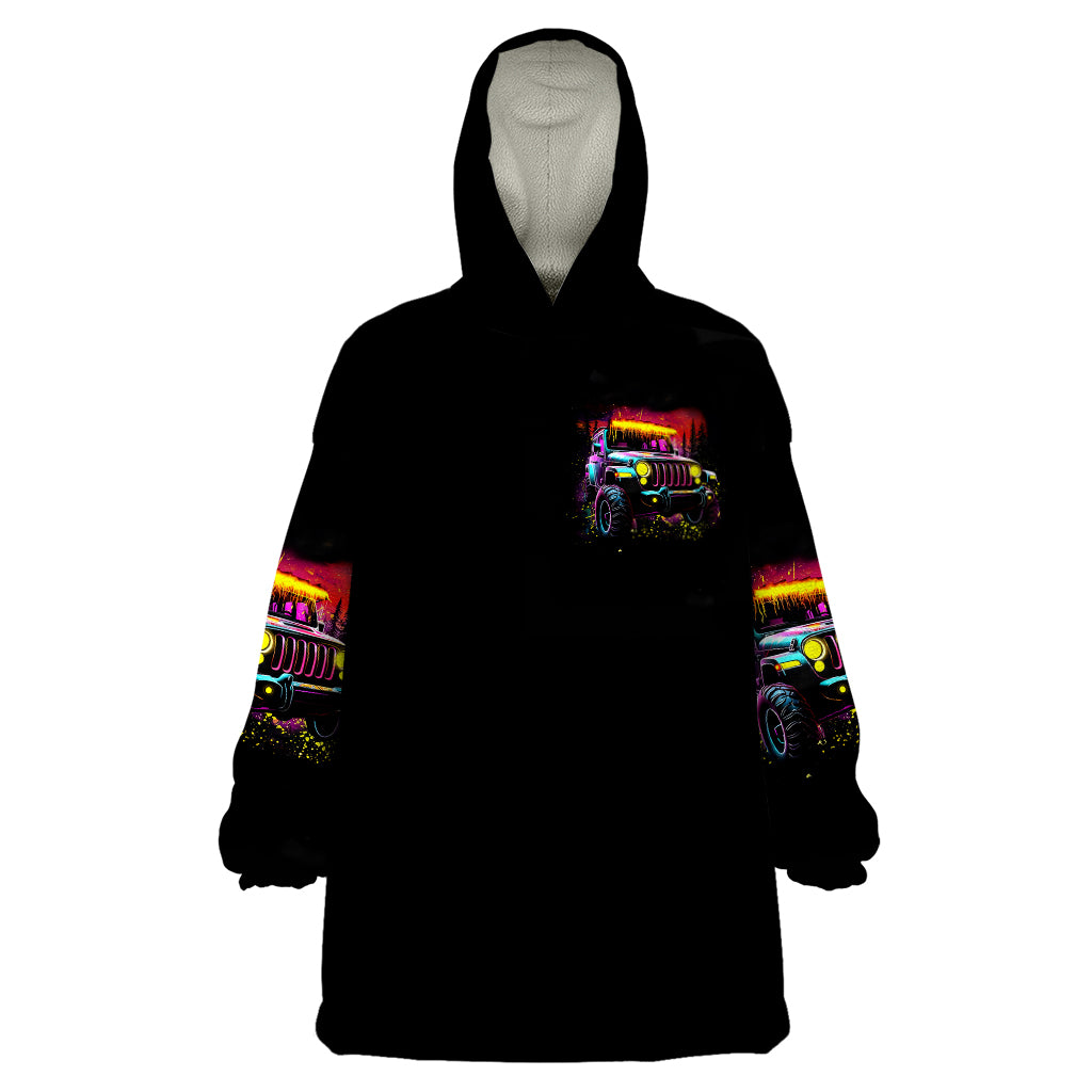 Glowing Jeep Wearable Blanket Hoodie Jeep Girl Iam Who Iam Your Approval Isn't Needed