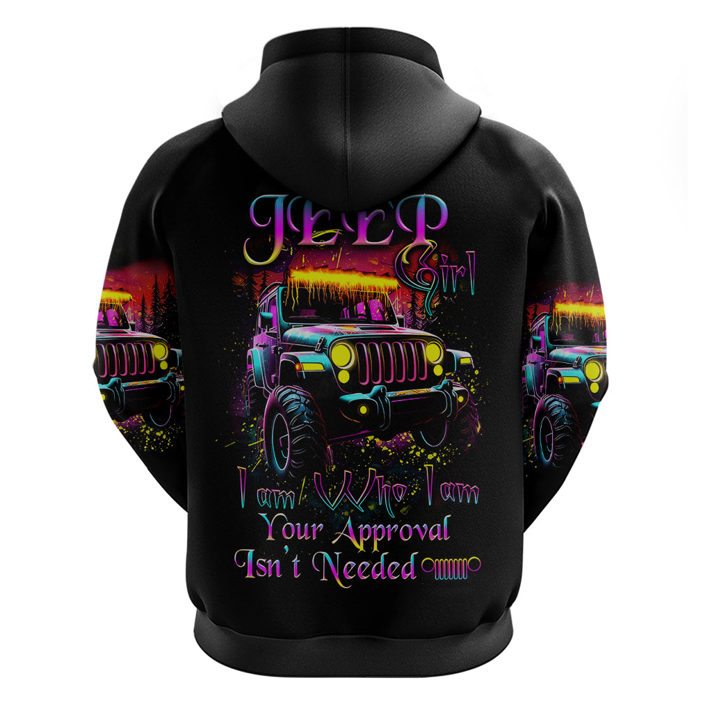Glowing Jeep Zip Hoodie Jeep Girl Iam Who Iam Your Approval Isn't Needed