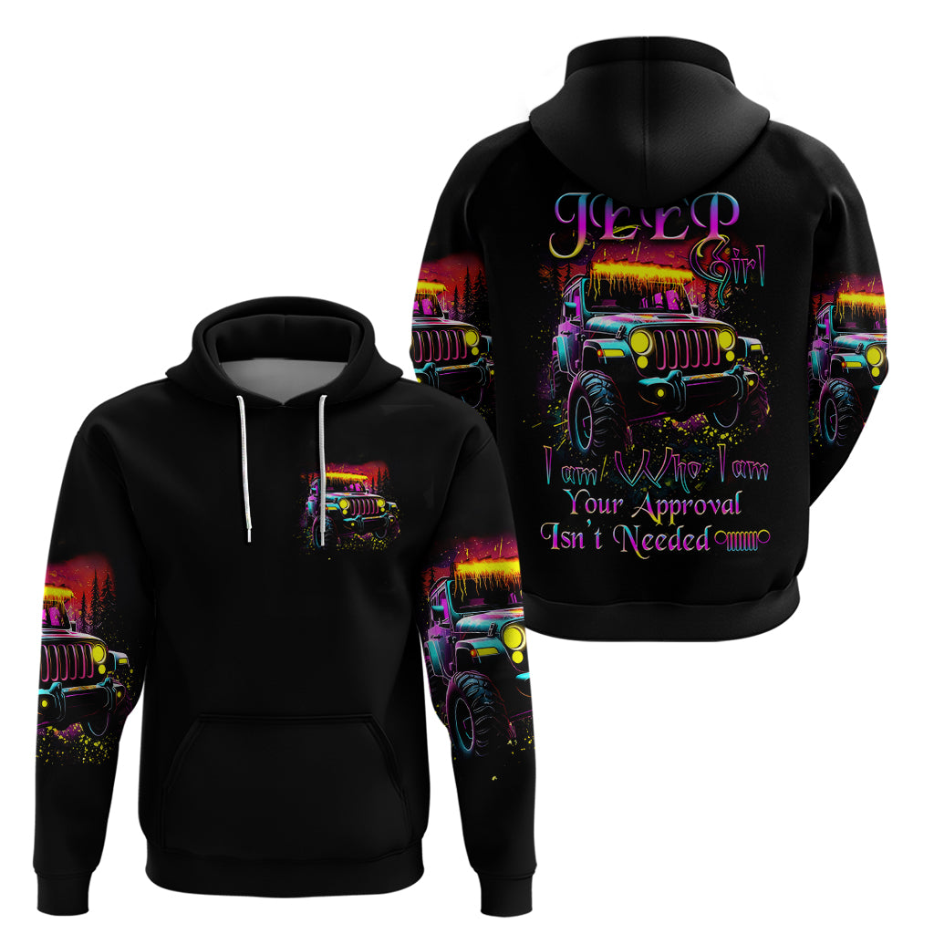 Glowing Jeep Zip Hoodie Jeep Girl Iam Who Iam Your Approval Isn't Needed