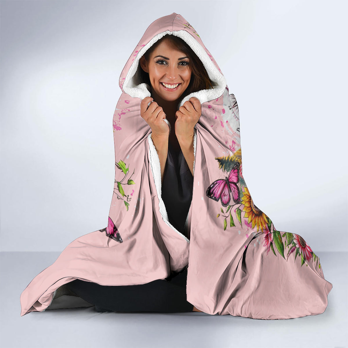 Flower Jeep Hooded Blanket Not All Who Wander Are Lost