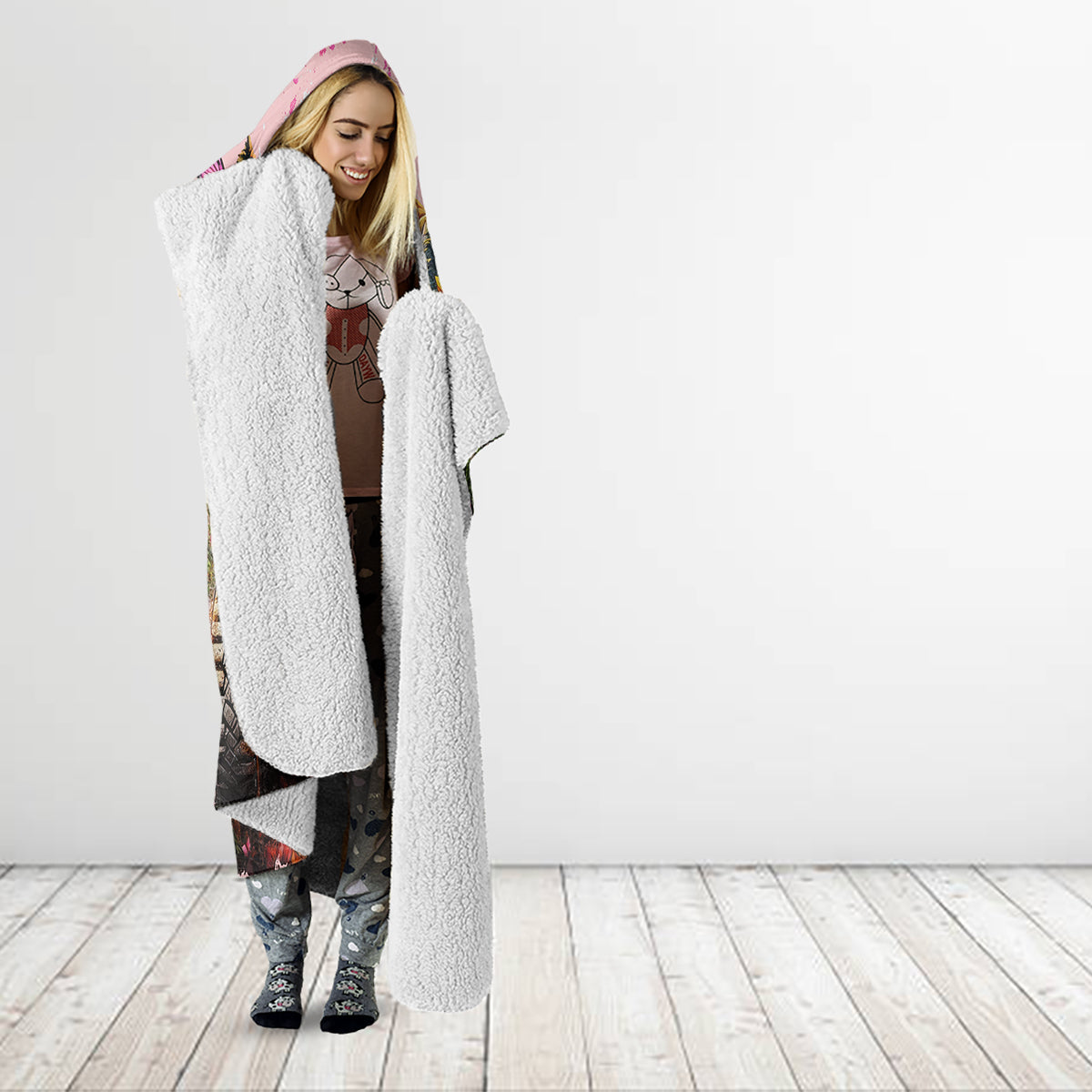 Flower Jeep Hooded Blanket Not All Who Wander Are Lost