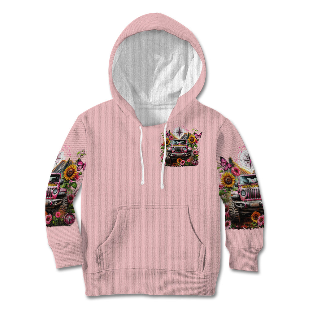 Flower Jeep Kid Hoodie Not All Who Wander Are Lost