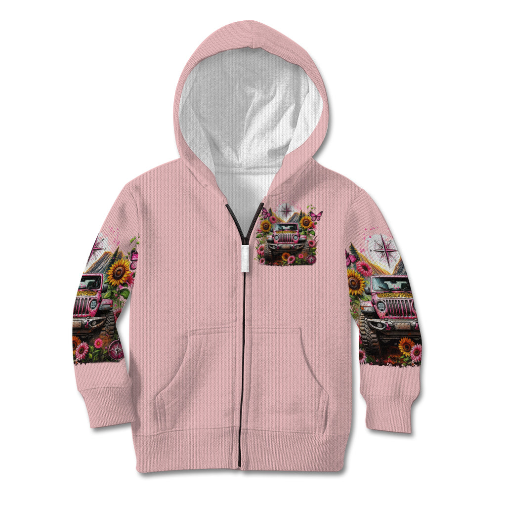 Flower Jeep Kid Hoodie Not All Who Wander Are Lost