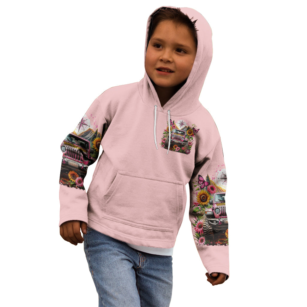 Flower Jeep Kid Hoodie Not All Who Wander Are Lost