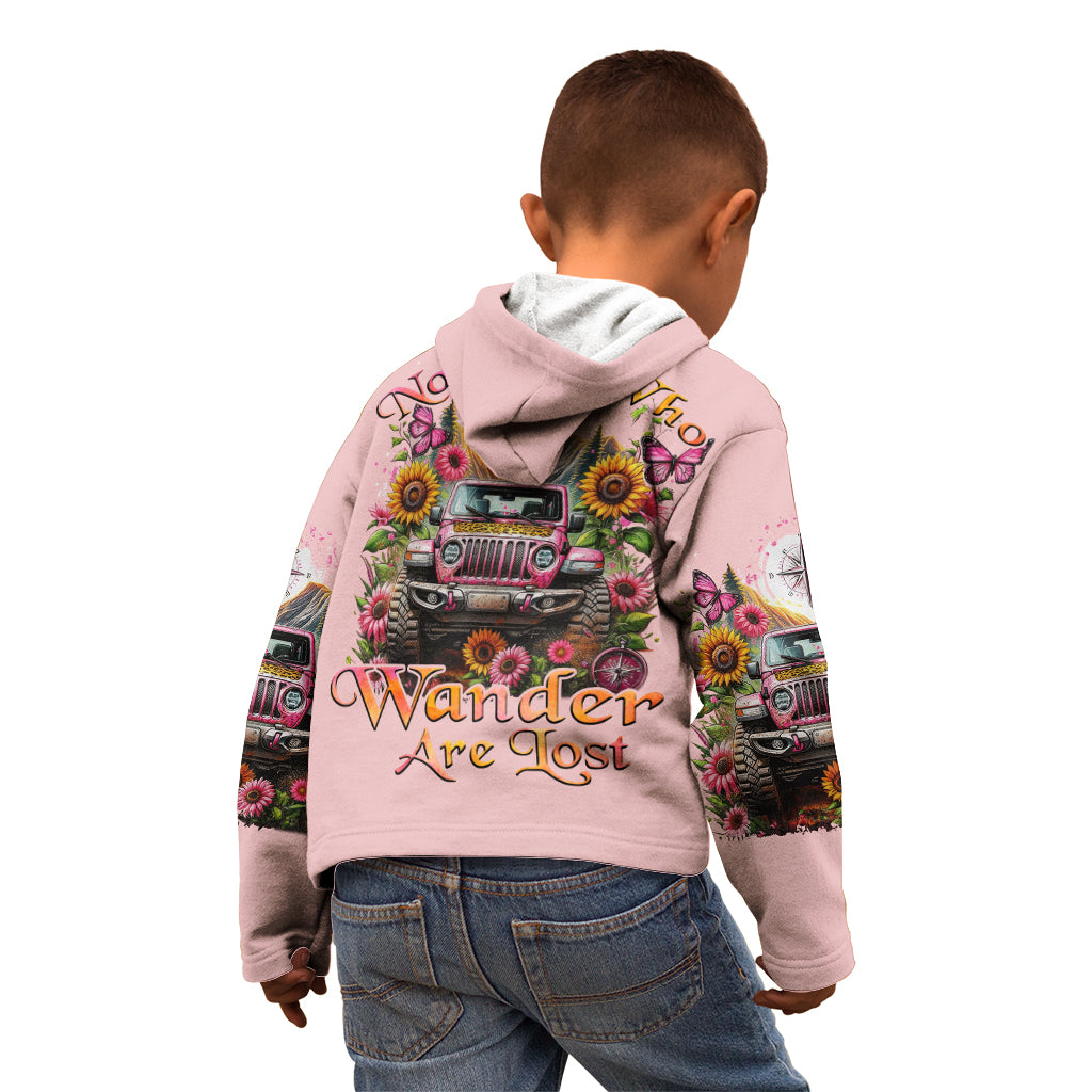 Flower Jeep Kid Hoodie Not All Who Wander Are Lost