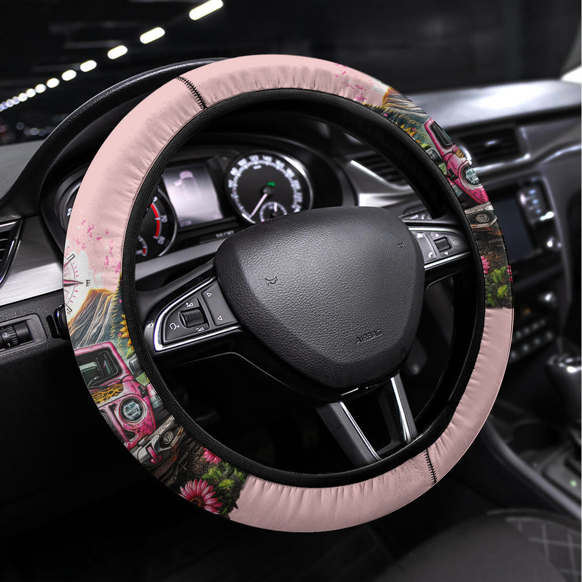 Flower Jeep Steering Wheel Cover Not All Who Wander Are Lost
