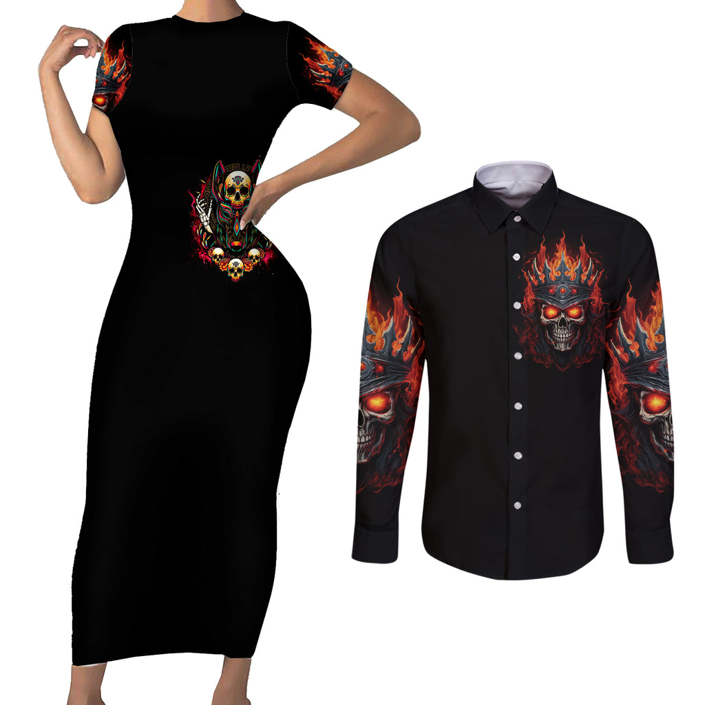 king-skull-couples-matching-short-sleeve-bodycon-dress-and-long-sleeve-button-shirts-dont-make-me-mad-then-tell-me-to-calm-down
