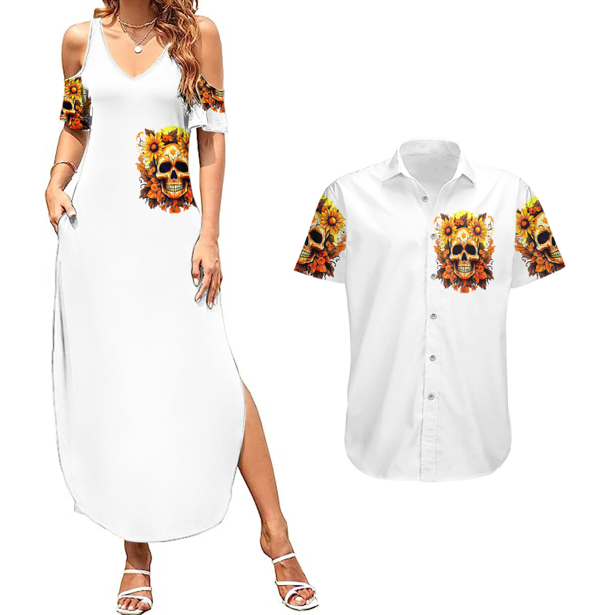 sunflower-skull-couples-matching-summer-maxi-dress-and-hawaiian-shirt-sunflower-im-blunt-because-god-rolled-me-that-way