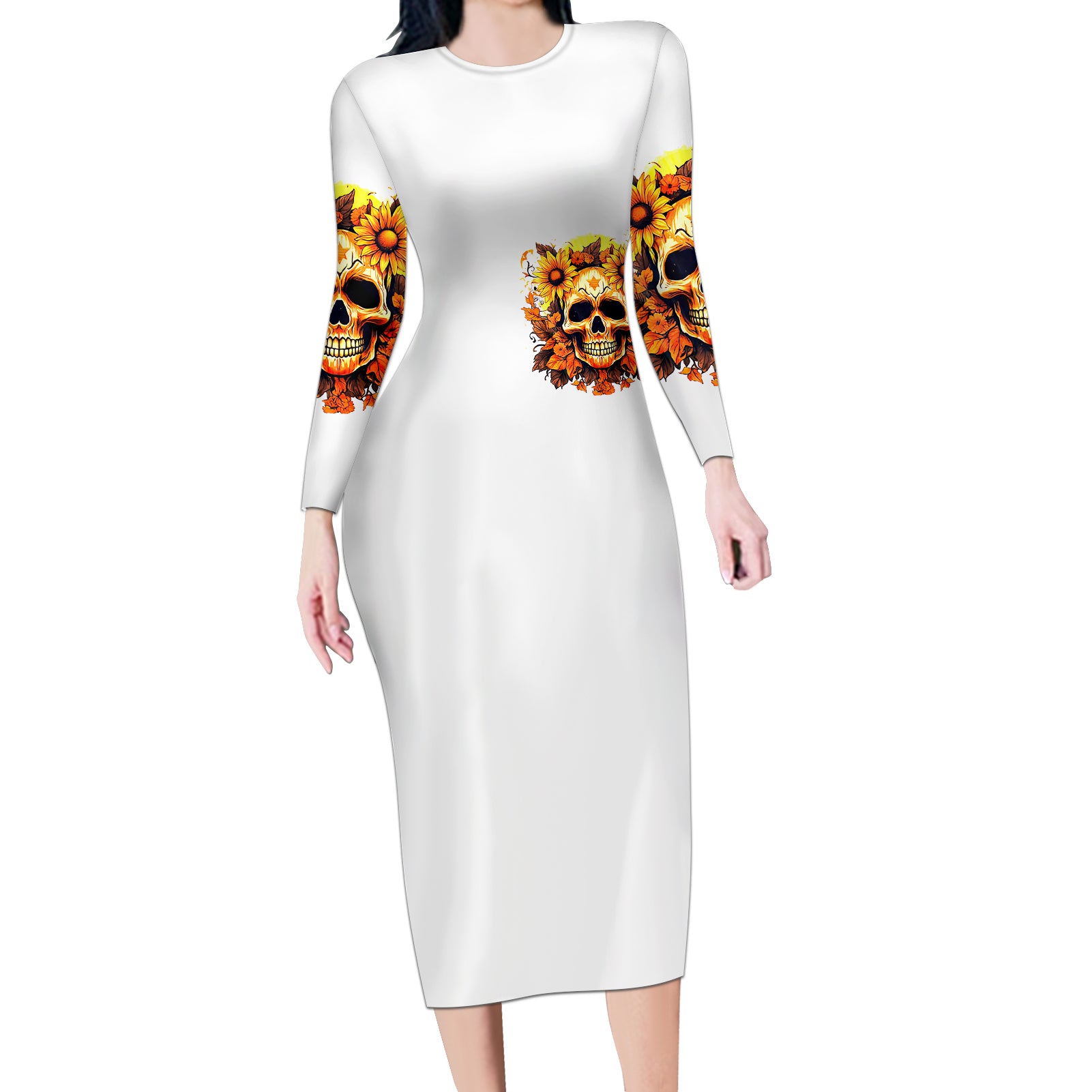 sunflower-skull-long-sleeve-bodycon-dress-sunflower-im-blunt-because-god-rolled-me-that-way