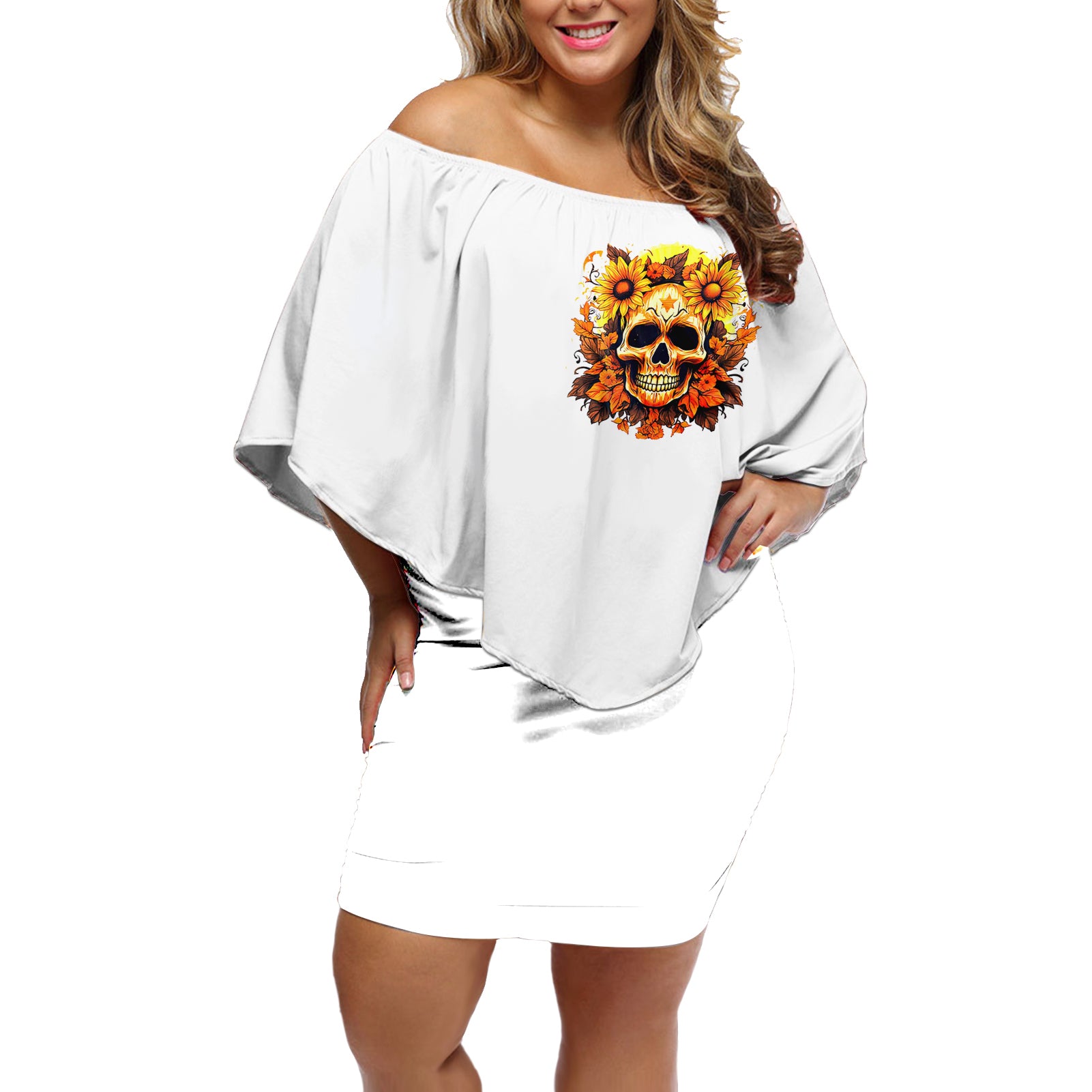 sunflower-skull-off-shoulder-short-dress-sunflower-im-blunt-because-god-rolled-me-that-way