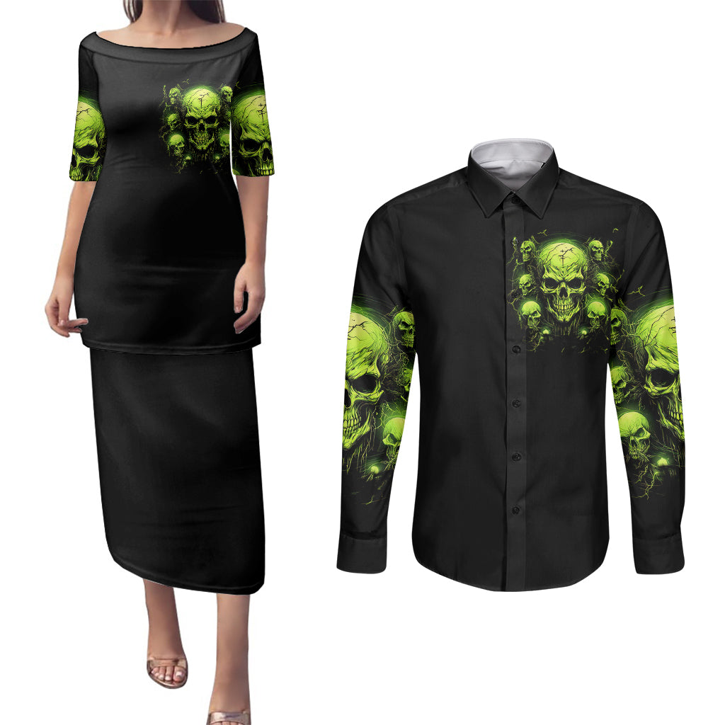 thunder-skull-couples-matching-puletasi-dress-and-long-sleeve-button-shirts-thunder-skull-i-never-alone-my-demon-with-me-247