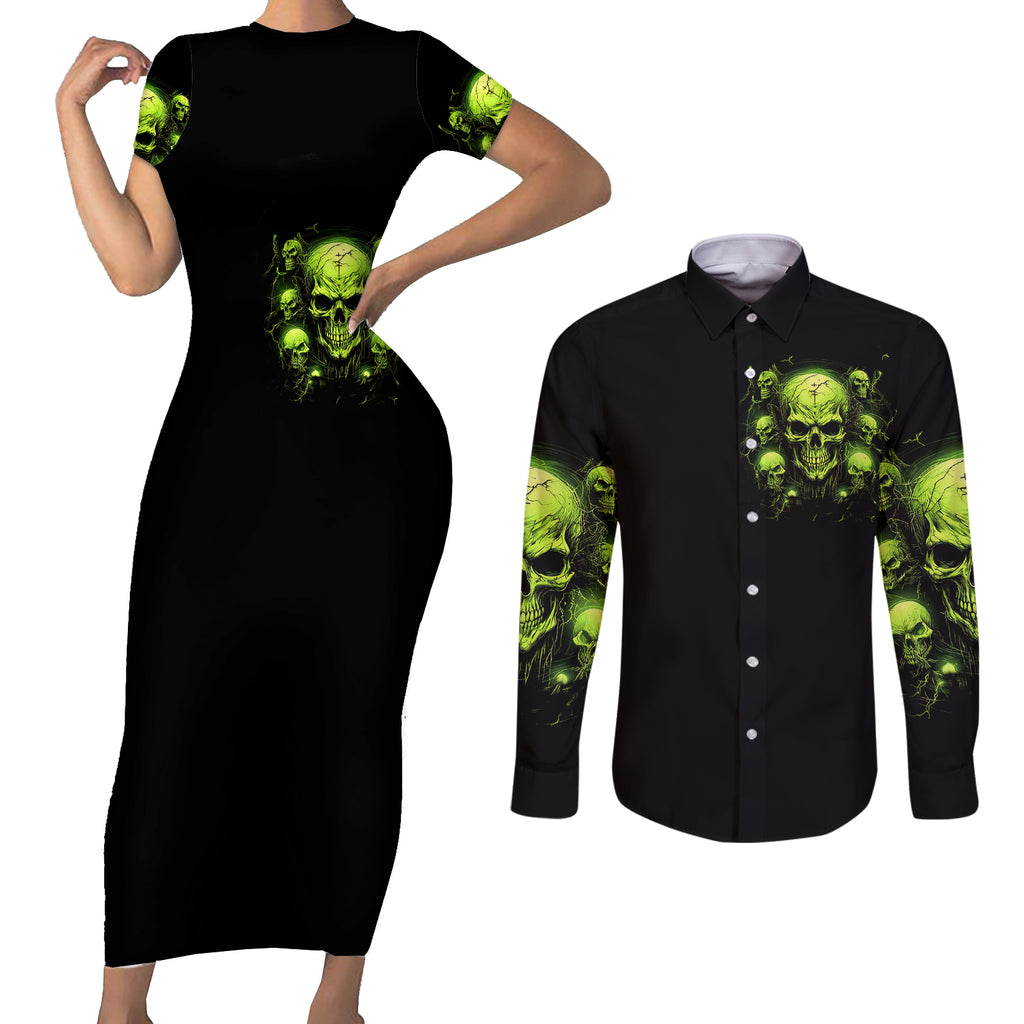 thunder-skull-couples-matching-short-sleeve-bodycon-dress-and-long-sleeve-button-shirts-thunder-skull-i-never-alone-my-demon-with-me-247