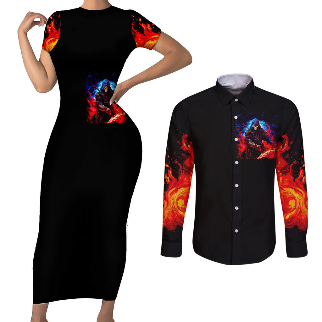 death-skull-couples-matching-short-sleeve-bodycon-dress-and-long-sleeve-button-shirts-of-course-im-going-to-hell