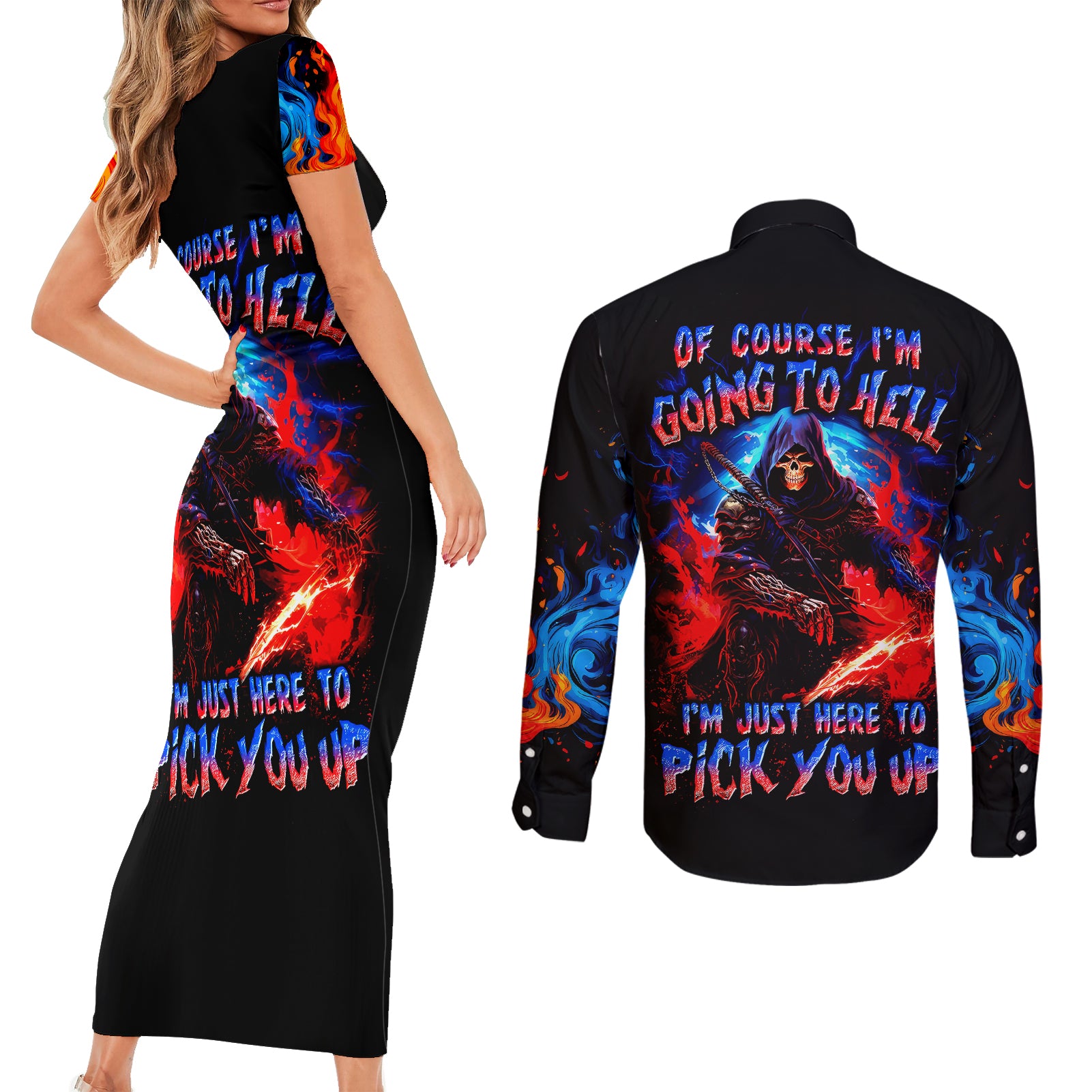 death-skull-couples-matching-short-sleeve-bodycon-dress-and-long-sleeve-button-shirts-of-course-im-going-to-hell