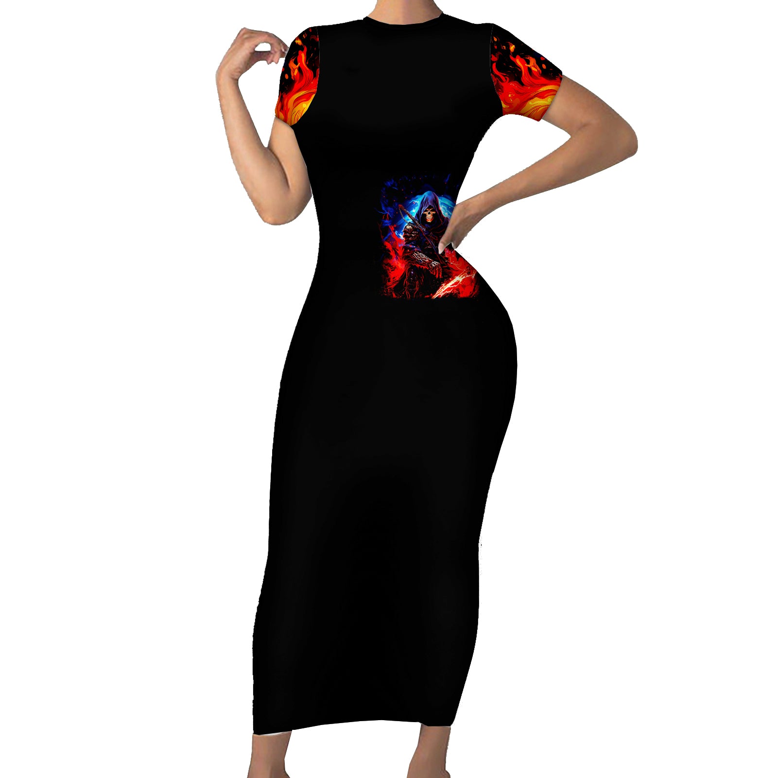 death-skull-short-sleeve-bodycon-dress-of-course-im-going-to-hell
