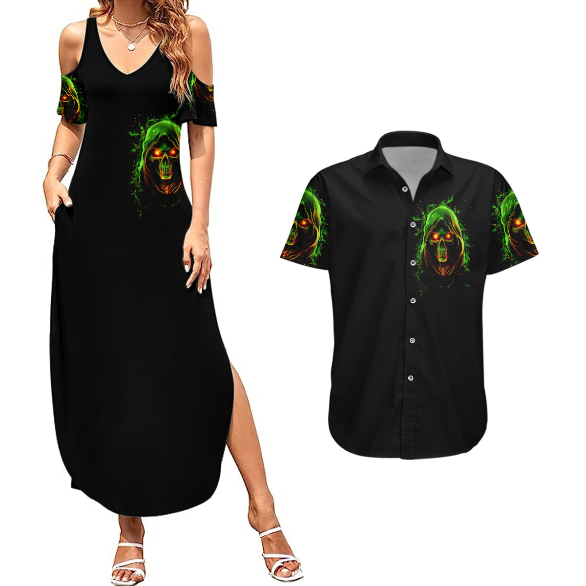 fire-death-skull-couples-matching-summer-maxi-dress-and-hawaiian-shirt-the-only-thing-that-can-stop-is-me