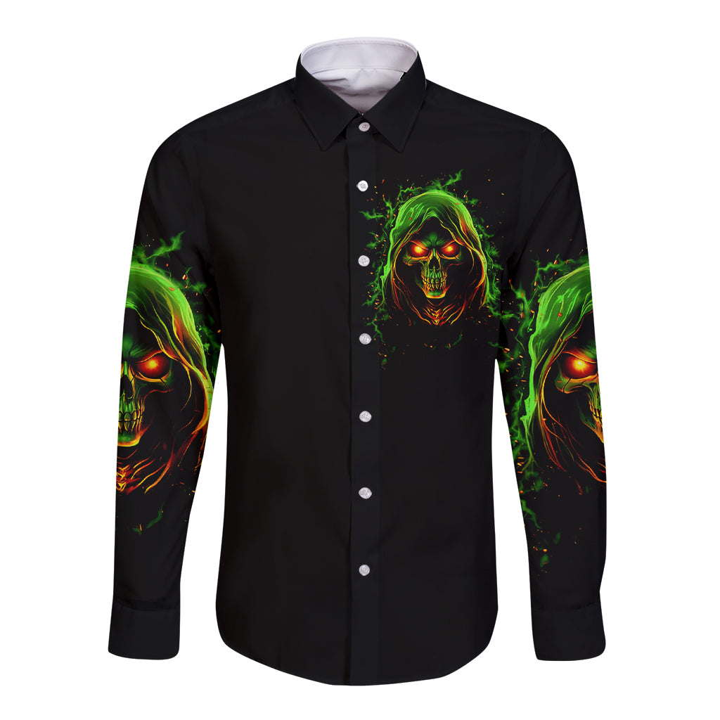 fire-death-skull-long-sleeve-button-shirt-the-only-thing-that-can-stop-is-me