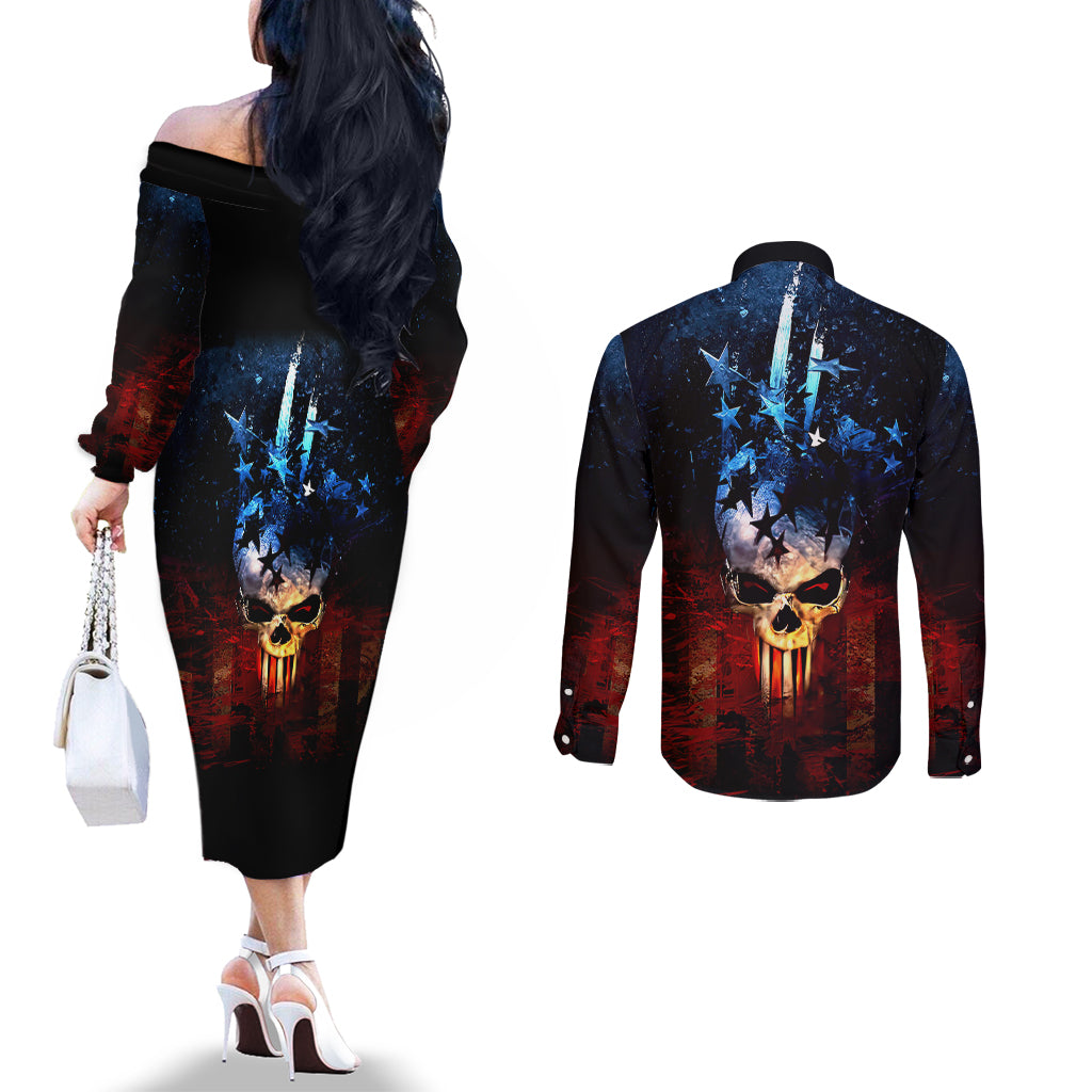 vintage-skull-couples-matching-off-the-shoulder-long-sleeve-dress-and-long-sleeve-button-shirts-american-skull-vintage