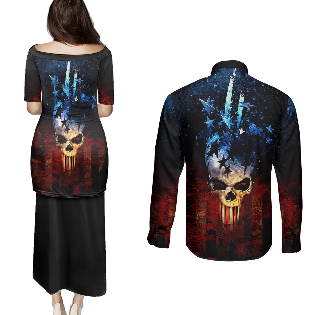 vintage-skull-couples-matching-puletasi-dress-and-long-sleeve-button-shirts-american-skull-vintage