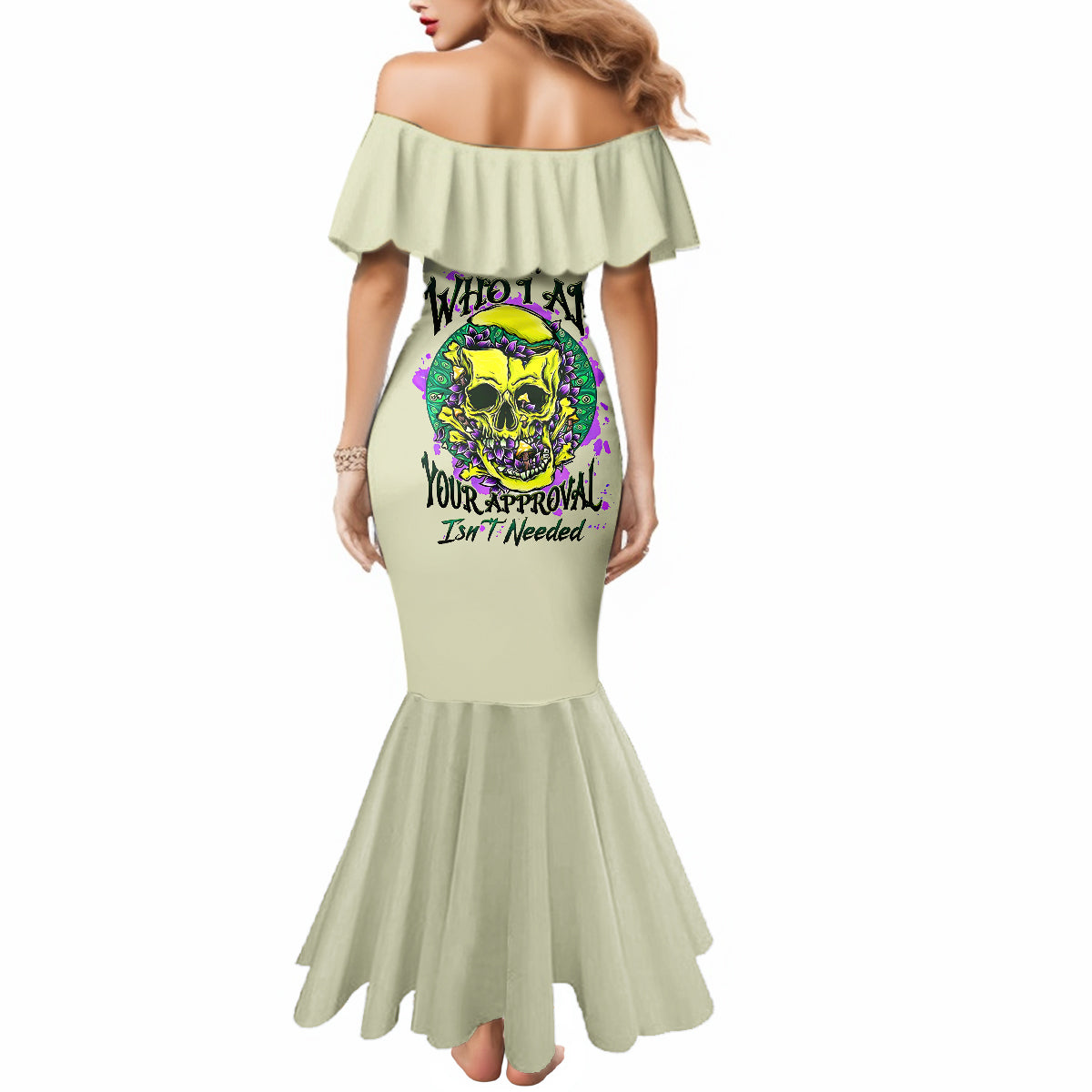 flower-skull-mermaid-dress-iam-who-iam-your-approval-isnt-need