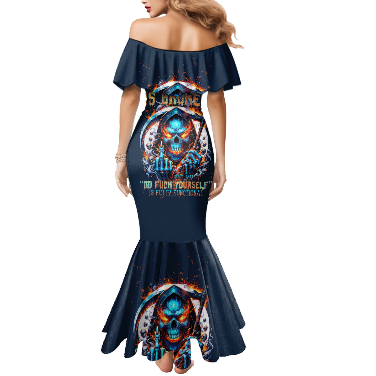 Reaper Skull Mermaid Dress My Give A Fuck Is Broken But My Go Fuck Yourself Is Fully Functional