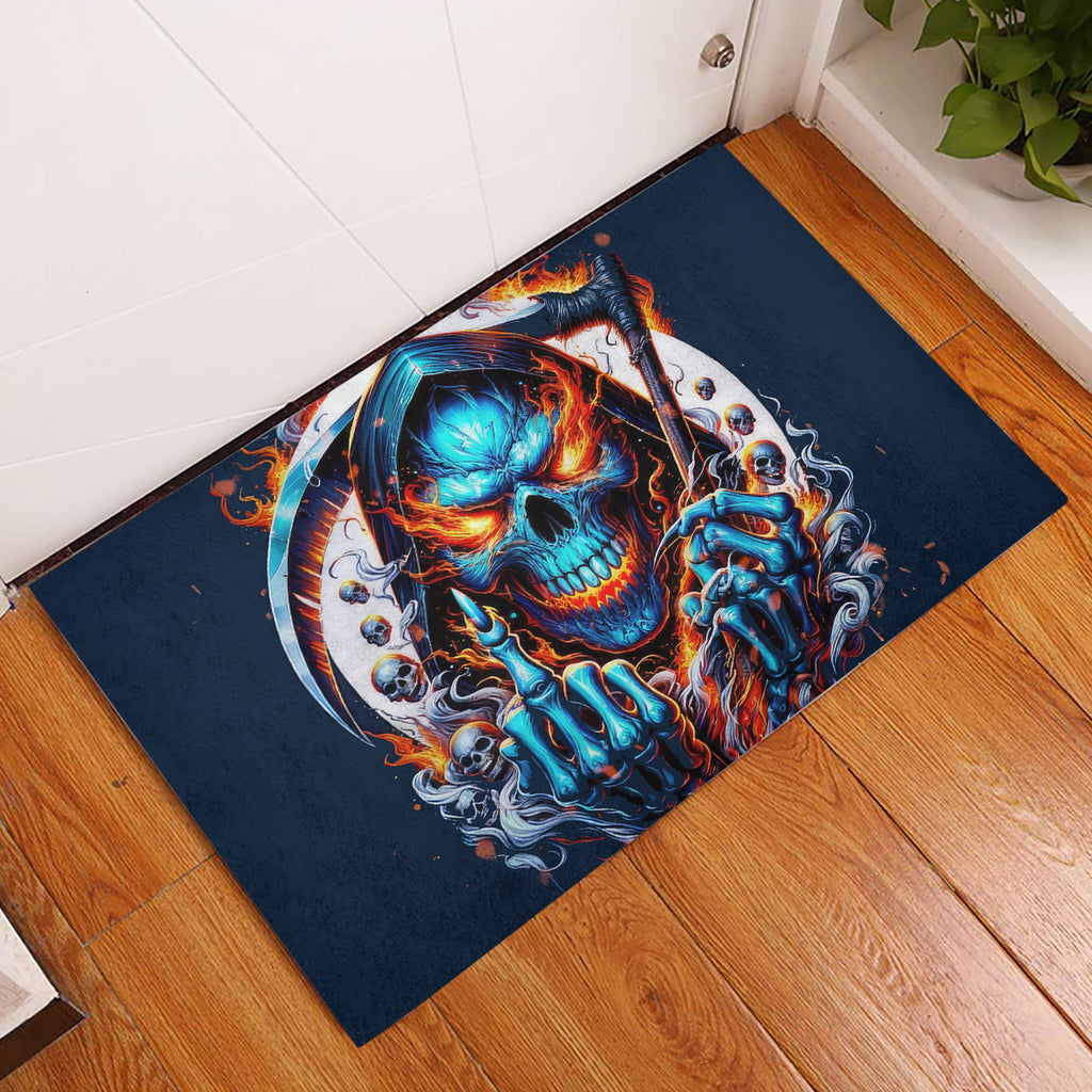 Reaper Skull Rubber Doormat My Give A Fuck Is Broken But My Go Fuck Yourself Is Fully Functional