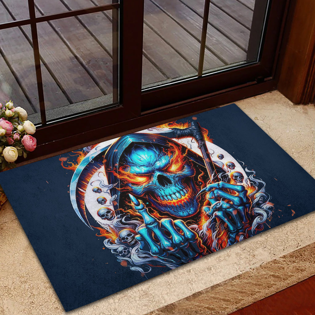 Reaper Skull Rubber Doormat My Give A Fuck Is Broken But My Go Fuck Yourself Is Fully Functional