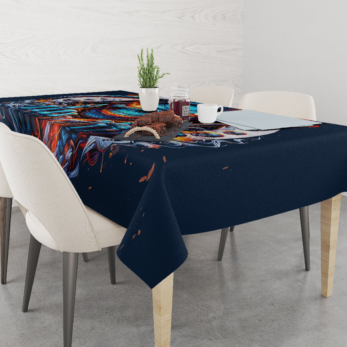 Reaper Skull Tablecloth My Give A Fuck Is Broken But My Go Fuck Yourself Is Fully Functional
