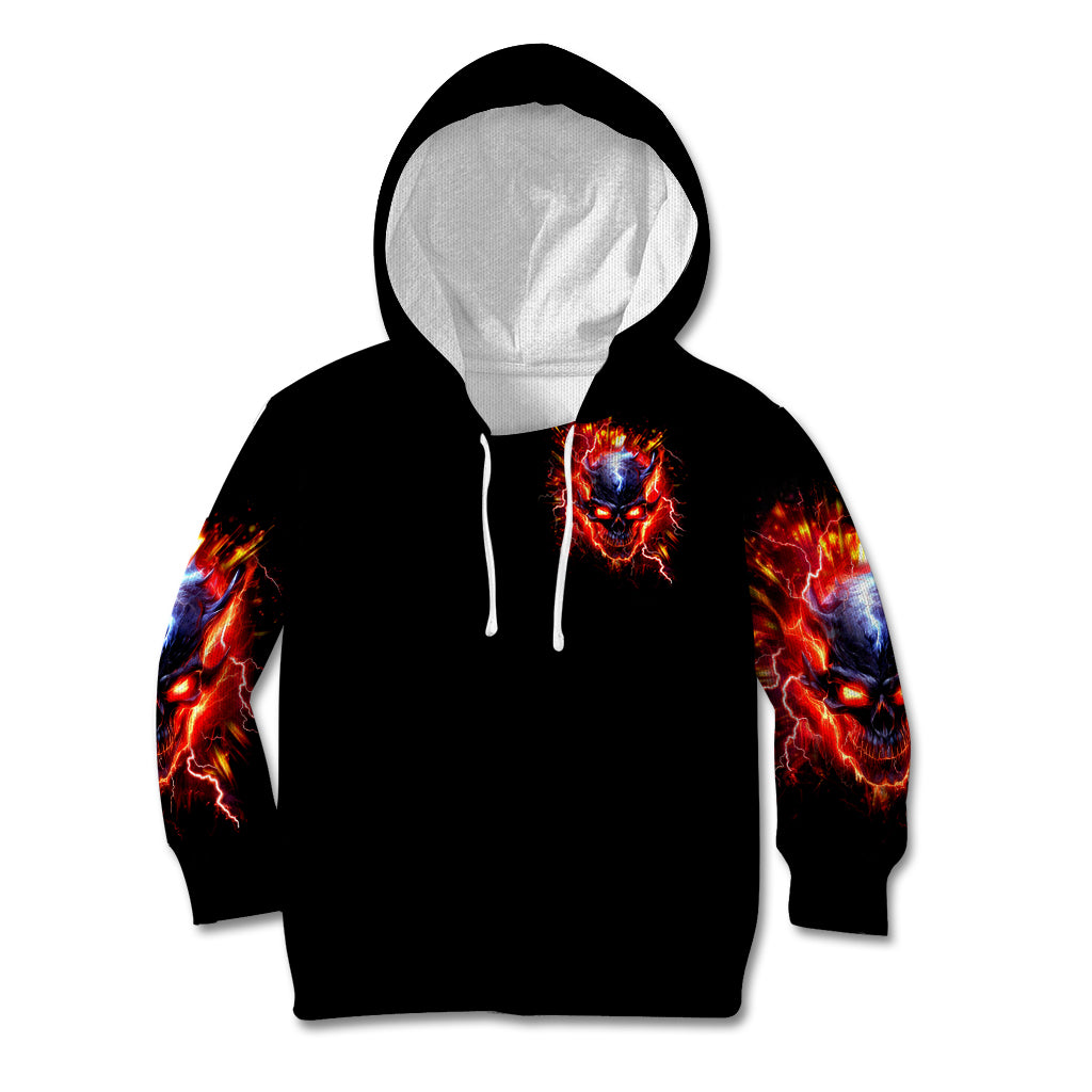 Flame Skull Kid Hoodie I'm Never Alone My Demons Are With Me 24/7
