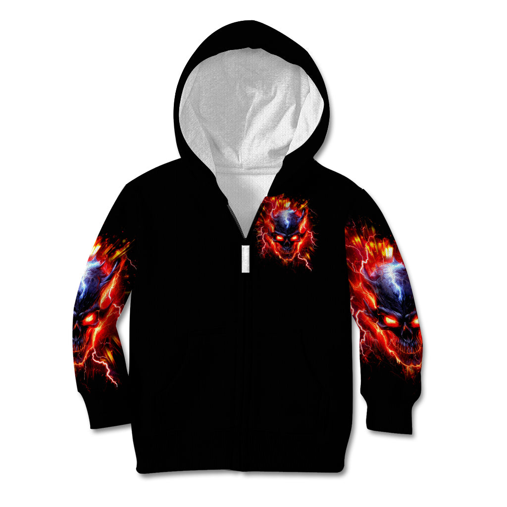 Flame Skull Kid Hoodie I'm Never Alone My Demons Are With Me 24/7