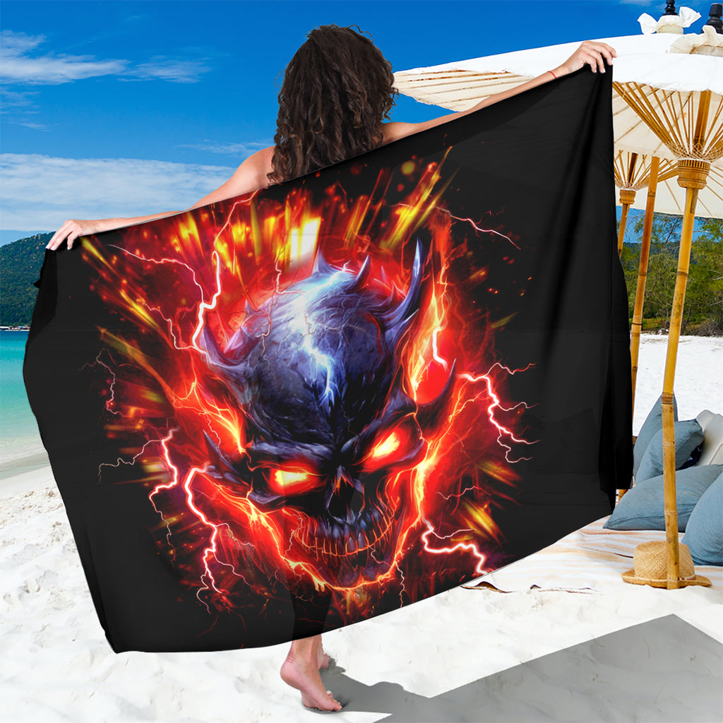 Flame Skull Sarong I'm Never Alone My Demons Are With Me 24/7