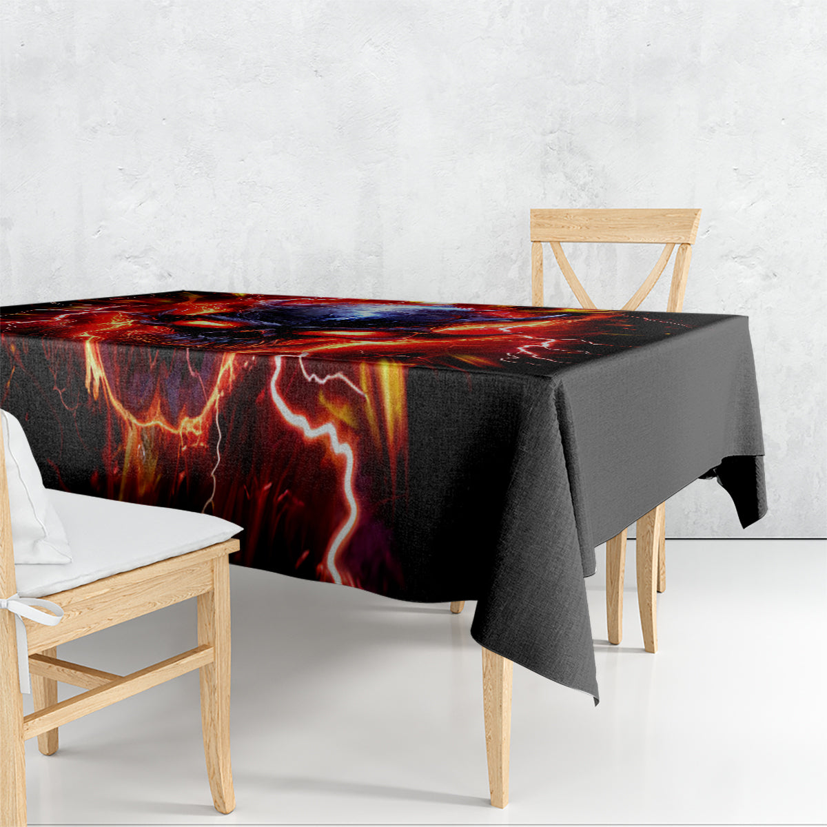 Flame Skull Tablecloth I'm Never Alone My Demons Are With Me 24/7