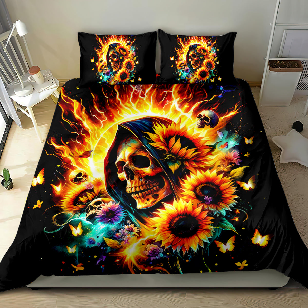 Sunflower Skull Bedding Set She Is Sunshine Mixed With A Little Hurricane