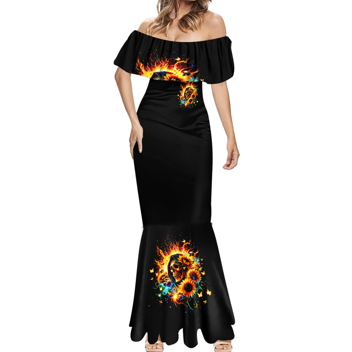 Sunflower Skull Mermaid Dress She Is Sunshine Mixed With A Little Hurricane