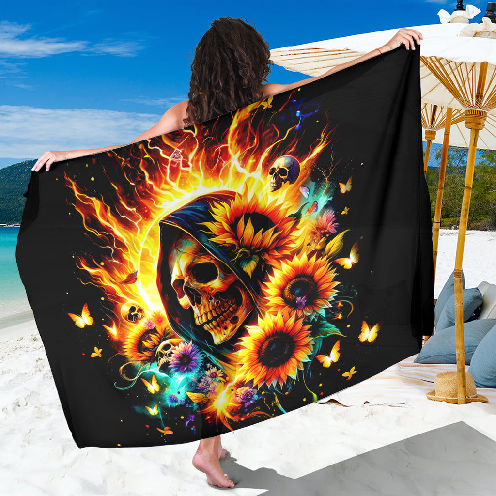 Sunflower Skull Sarong She Is Sunshine Mixed With A Little Hurricane