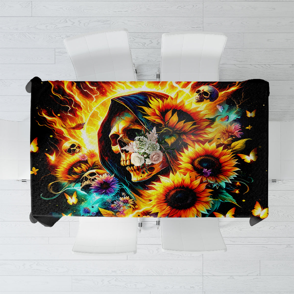 Sunflower Skull Tablecloth She Is Sunshine Mixed With A Little Hurricane
